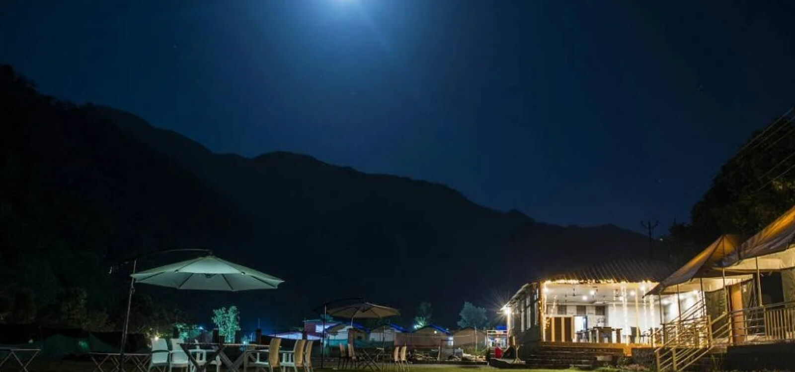 Night view of pacific Inn resort rishikesh